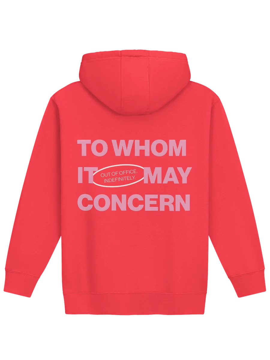 To Whom It May Concern Hoodie — Red alt view