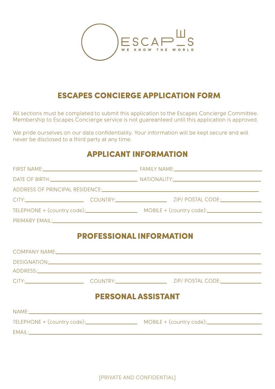 Application / Intake Form