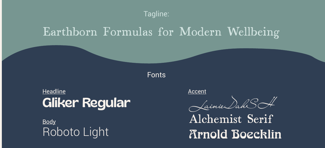 Lotus Lane palette and fonts